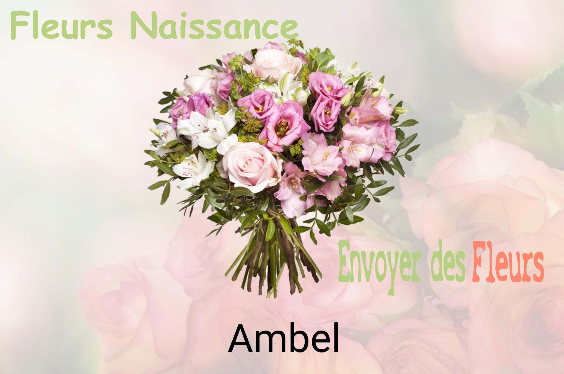 Bouquet de fleurs de naissance livré à Ambel